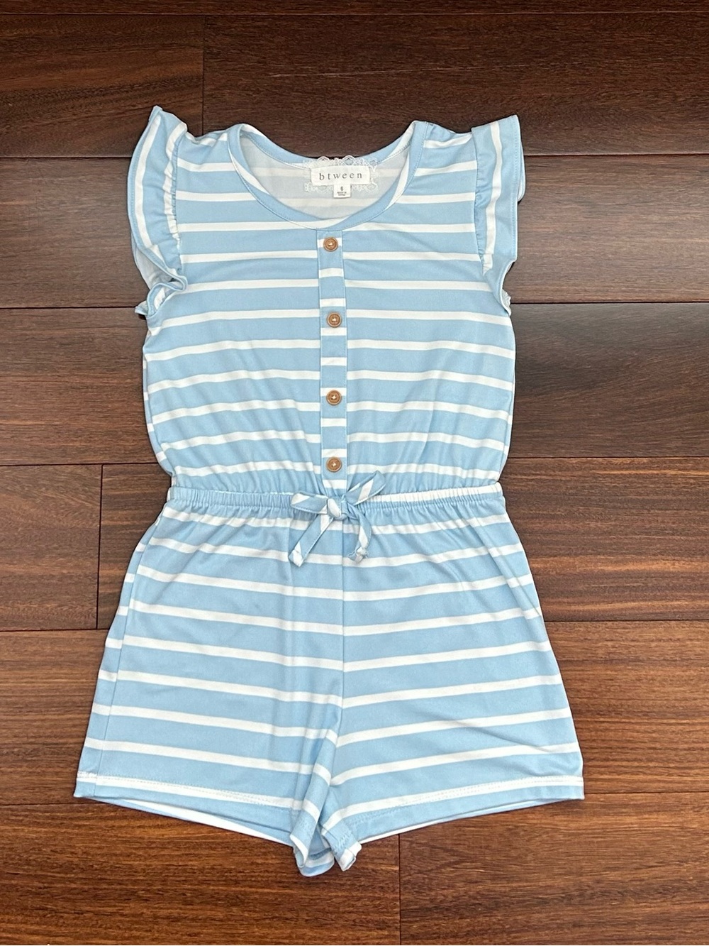 💥4 for $20💥 Girls' Light Blue & White Striped Romper